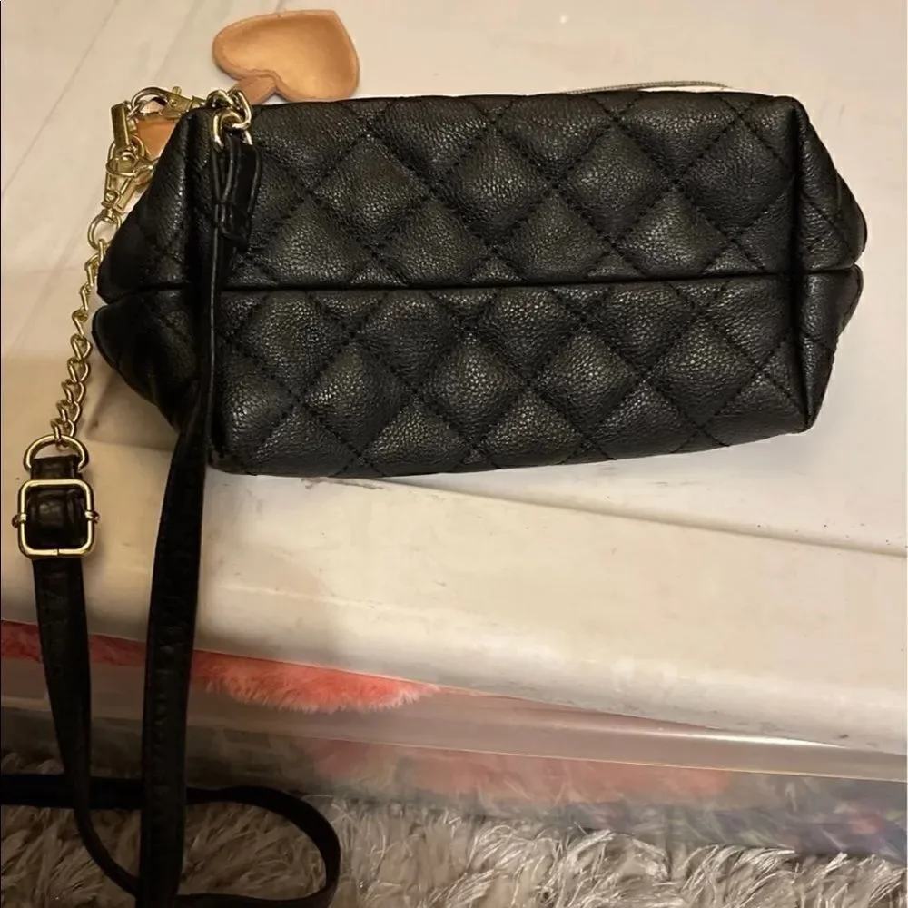 Betsey johnson quilted crossbody makeup bag/wristlet clutch satchel pocketbook
